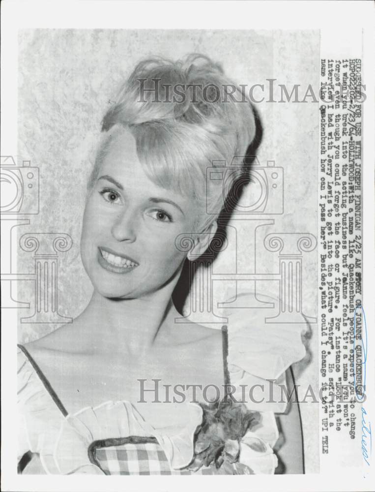 1964 Press Photo JoAnne Quackenbush, actress - lra54388- Historic Images