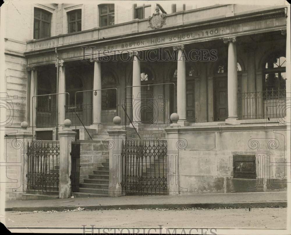 1928 Press Photo View of the old East Boston High School - lra76817- Historic Images