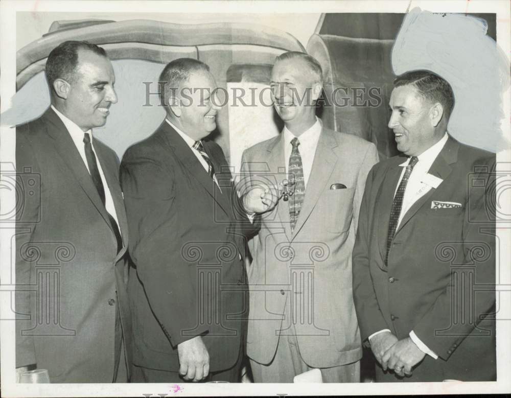 1957 Press Photo John Burroughs presents award to John Allen in St. Petersburg- Historic Images