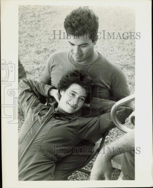 Press Photo Actors Sean Young and Robert Lujan in "Wings of the Apache"- Historic Images