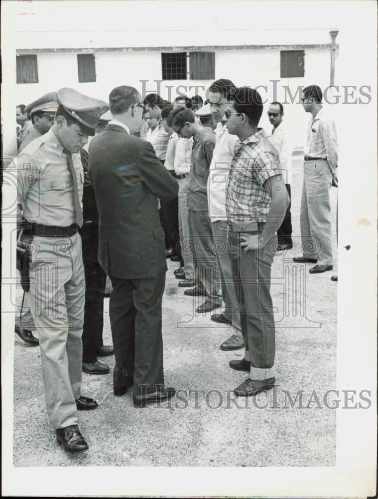 Press Photo OAS talks to prisoners accused of assassination, Dominican Republic- Historic Images
