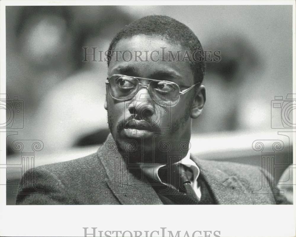 1986 Press Photo Attorney Rex Butler in Anchorage, Alaska courtroom - lrb13277- Historic Images