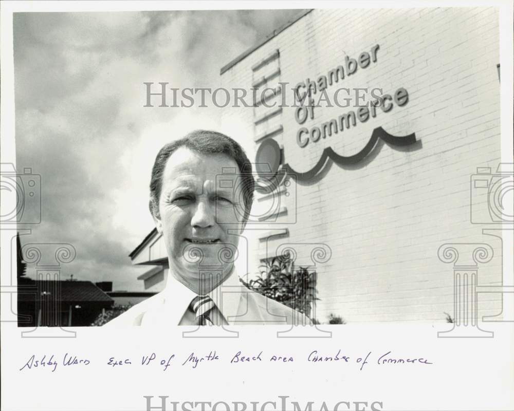 1983 Press Photo Ashby Ward, Myrtle Beach Area Chamber of Commerce Executive- Historic Images