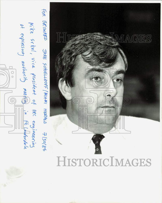 1986 Press Photo Mike Srkal at expressway authority meeting in Fort Lauderdale- Historic Images