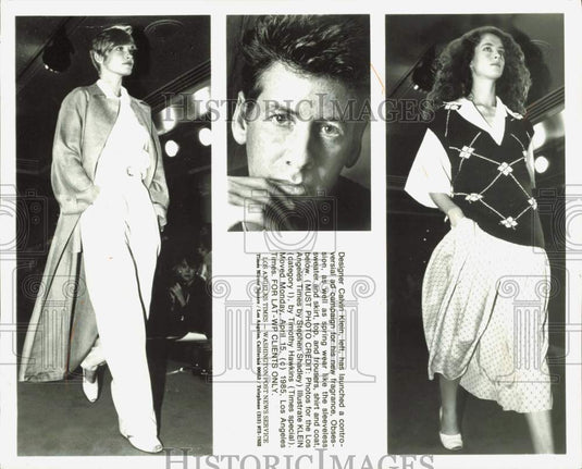 1985 Press Photo Calvin Klein introduces Obsession fragrance and spring fashions- Historic Images