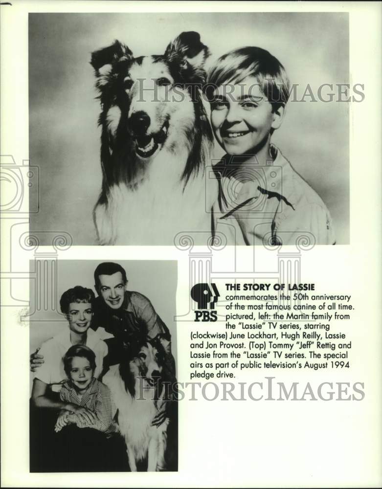 1994 Press Photo The Martin Family from the &quot;Lassie&quot; TV series on PBS- Historic Images