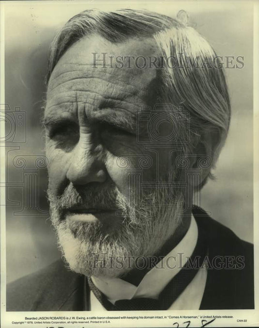 1978 Veteran actor Jason Robards stars in "Comes A Horseman" - Historic Images