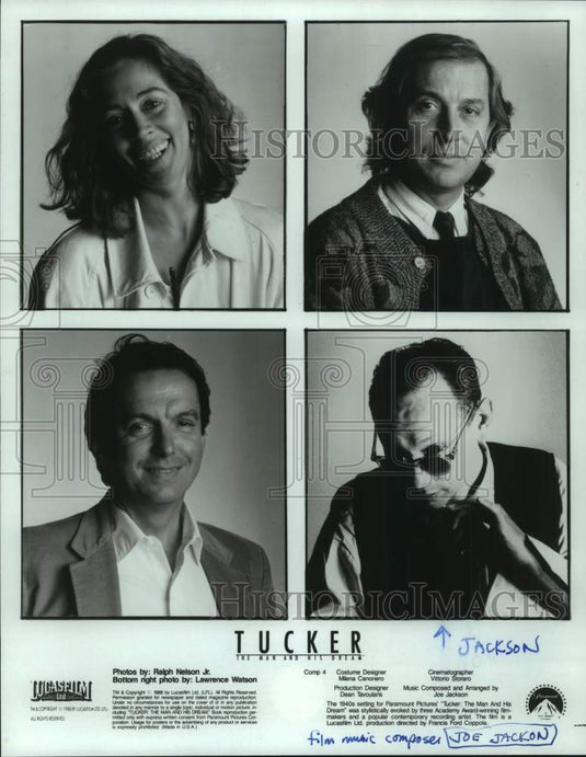 1986 Music composer Joe Jackson and Filmmakers of "Tucker" - Historic Images