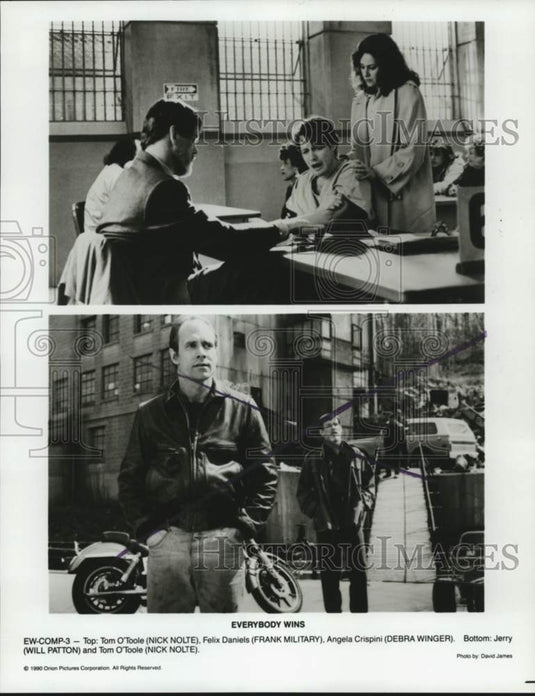 1990 Press Photo Actors In Scenes From The Movie "Everybody Wins" - lrp20501- Historic Images