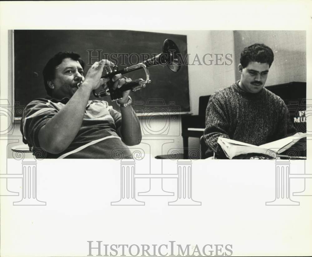 1993 Press Photo Arturo Sandoval and Erick Rivero teaching at FFU - lrp21283 - Historic Images