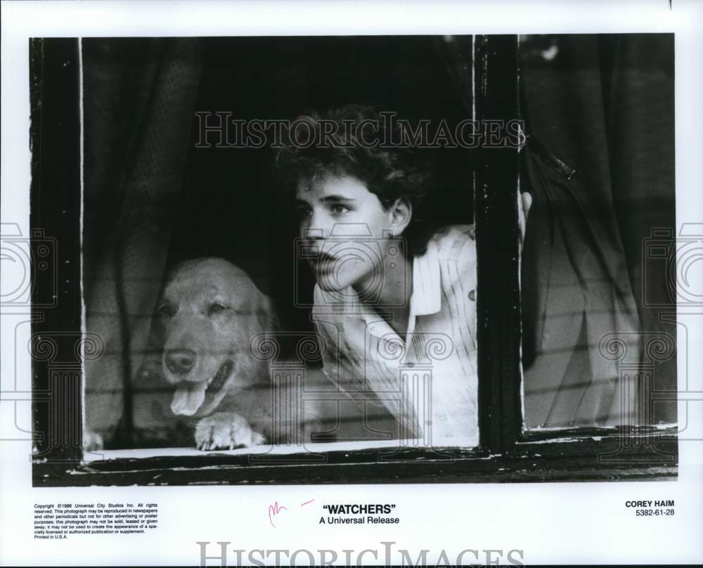 1988 Press Photo Corey Haim starring in &quot;Watchers&quot; - lrp30627- Historic Images