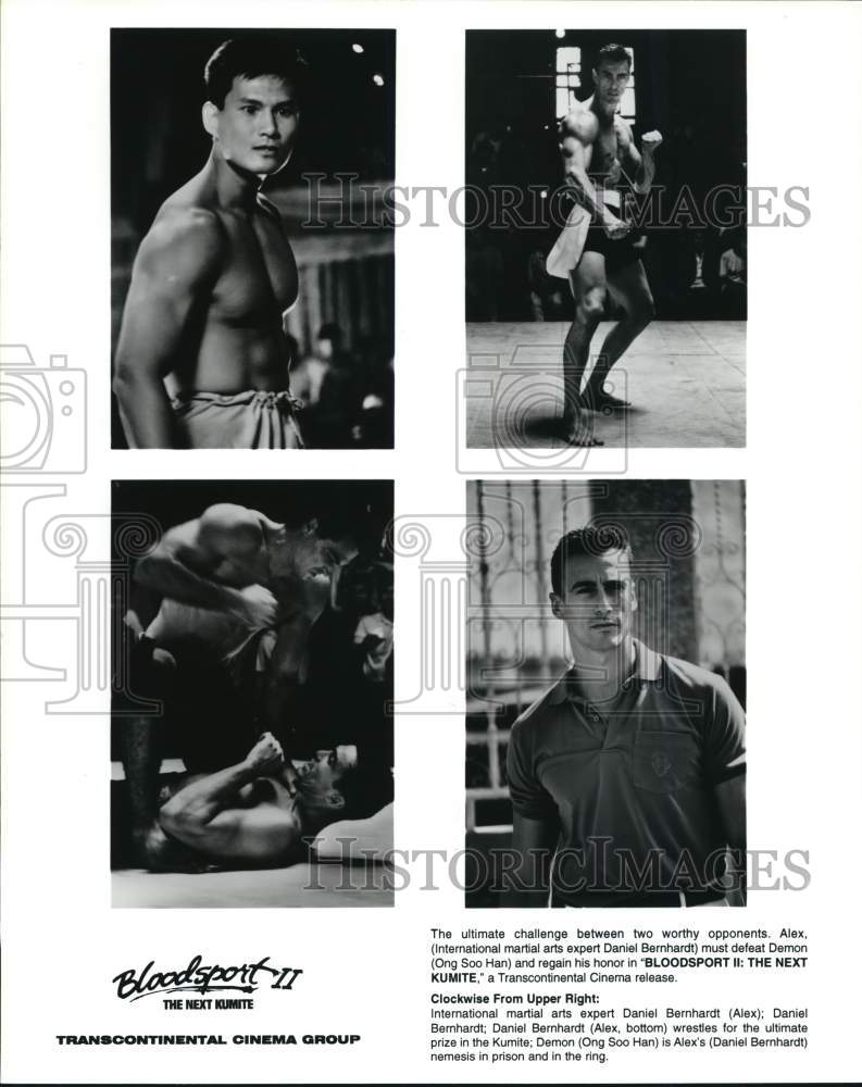 Press Photo Daniel Bernhardt, Ong Soo Han in scenes from &quot;Bloodsport II&quot; - Historic Images