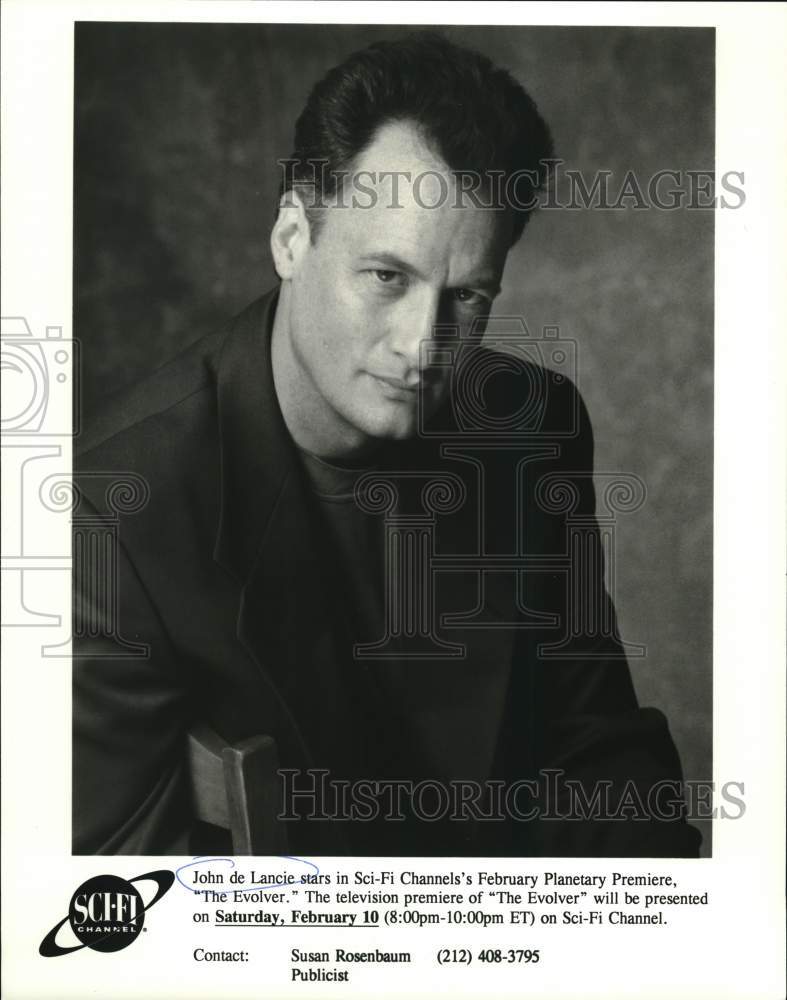 Press Photo John de Lancie stars in the film &quot;The Evolver&quot; on Sci-Fi - lrp42393 - Historic Images