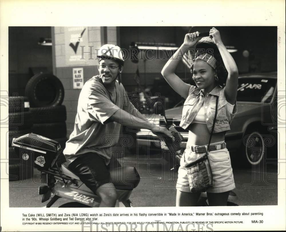 1993 Press Photo Will Smith and Nia Long in a scene from &quot;Made In America&quot; - Historic Images