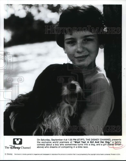 1993 Press Photo Young actress Sarah Smart in "Woof Too! A Girl and Her Dog" - Historic Images