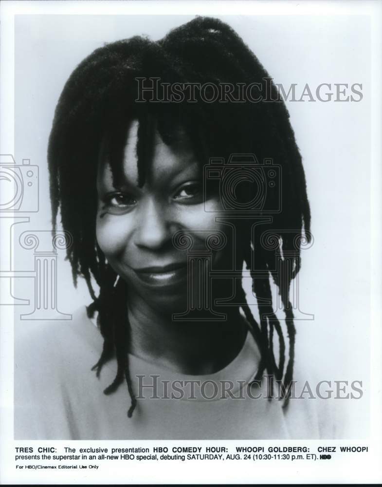 Press Photo Whoopi Goldberg in &quot;Whoopi Goldberg: Chez Whoopi,&quot; on HBO.- Historic Images