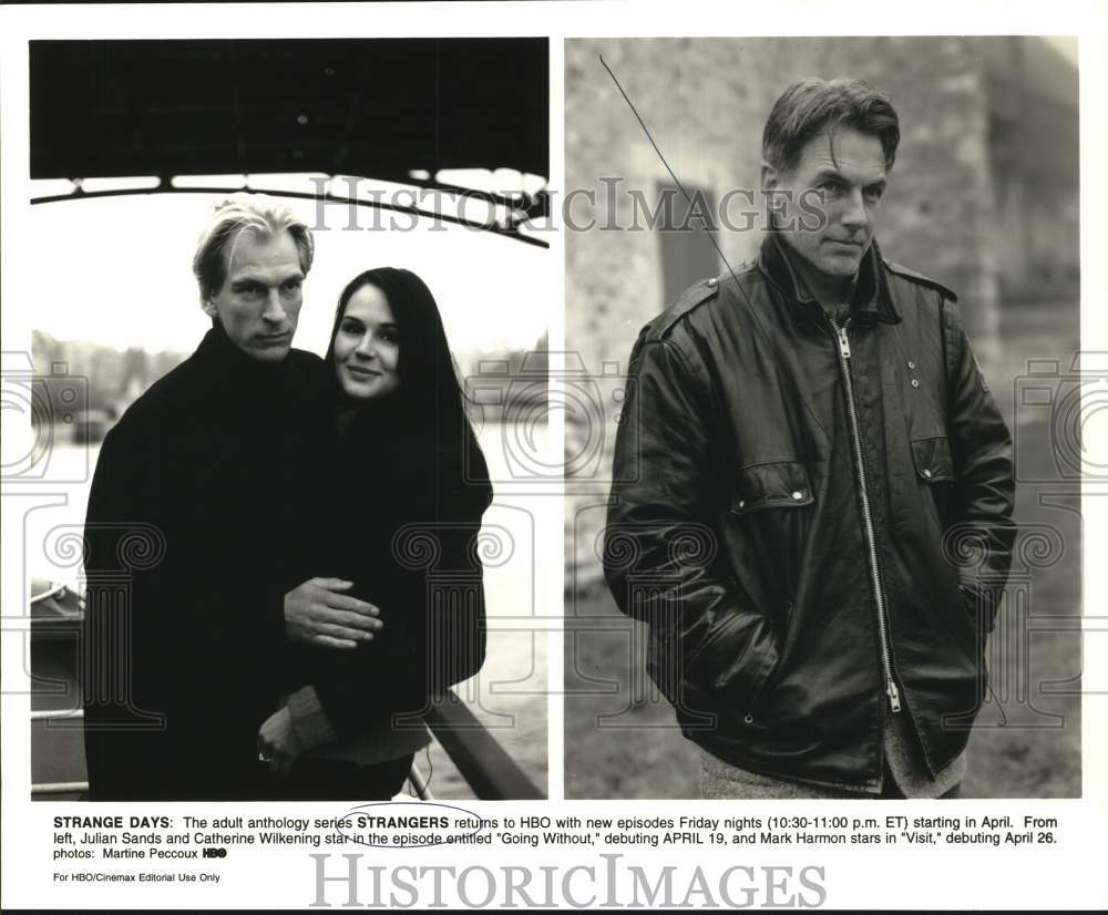 1996 Press Photo Julian Sands, Catherine Wilkening, Mark Harmon in &quot;Strangers&quot; - Historic Images