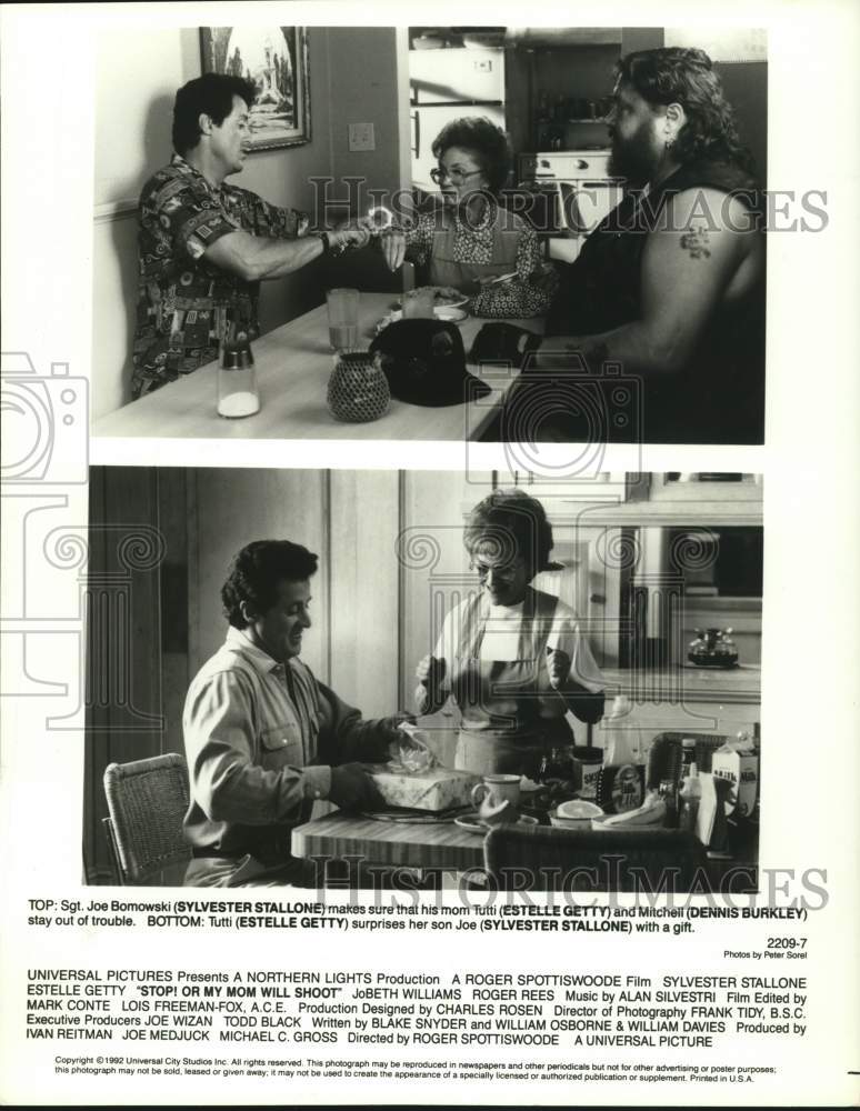 1992 Press Photo &quot;Stop! Or My Mom Will Shoot&quot; Movie Scenes - lrp68338- Historic Images