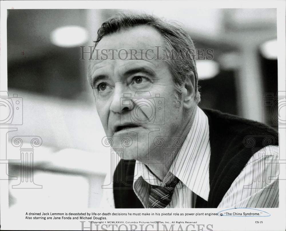 1978 Press Photo Actor Jack Lemmon in &quot;The China Syndrome&quot; Movie - lrp78392- Historic Images