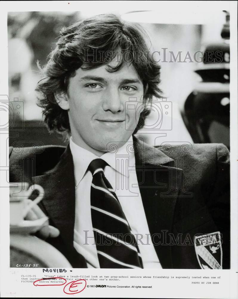 1983 Press Photo Actor Andrew McCarthy in "Class" Movie - lrp78561 - Historic Images