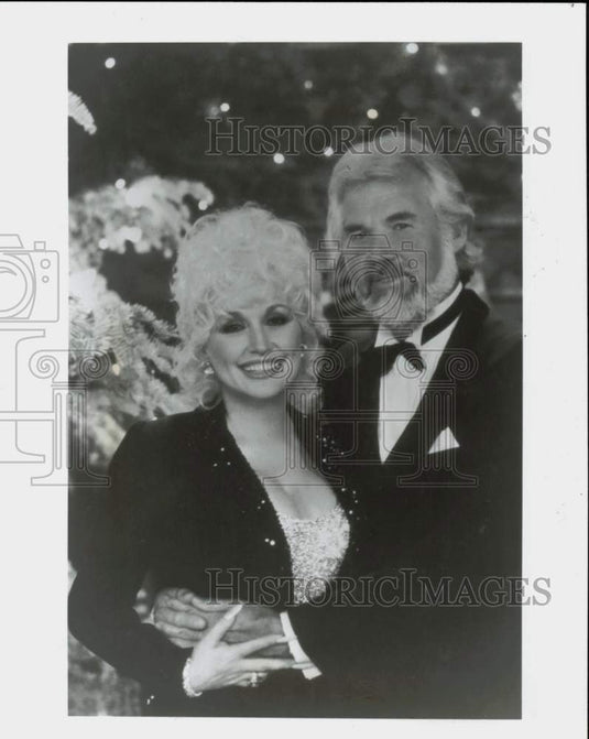 1985 Press Photo Dolly Parton & Kenny Rogers - lrp80743- Historic Images