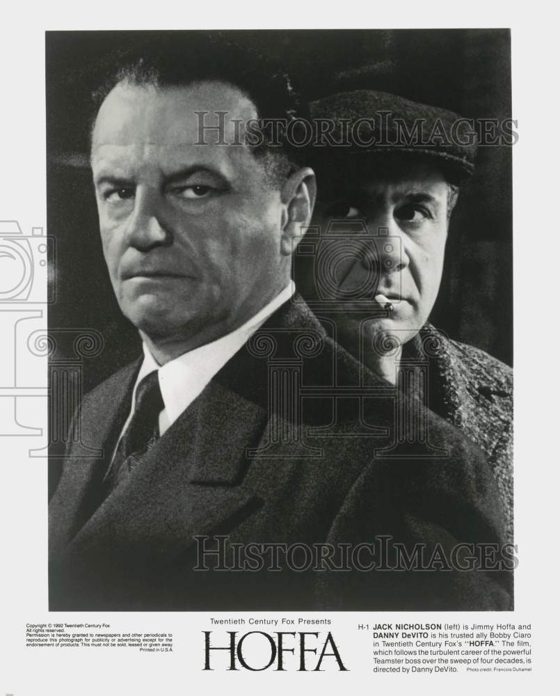 1992 Press Photo Jack Nicholson and Danny DeVito star in &quot;Hoffa&quot; - lrp83717 - Historic Images