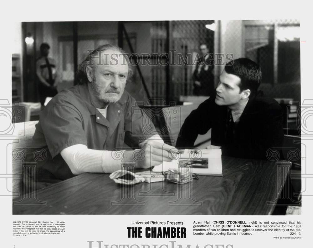 1992 Press Photo Chris O&#39;Donnell and Gene Hackman star in &quot;The Chamber&quot; - Historic Images