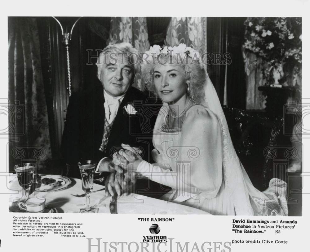 1989 Press Photo David Hemmings and Amanda Donohoe star in &quot;The Rainbow&quot; - Historic Images