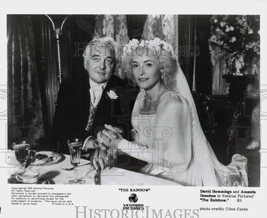 1989 Press Photo David Hemmings and Amanda Donohoe star in "The Rainbow" - Historic Images