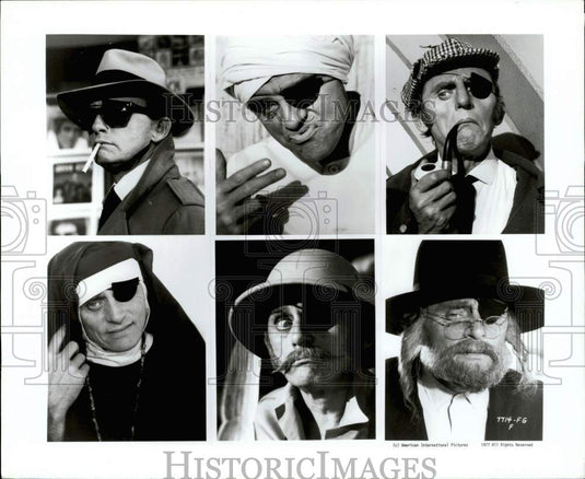 1977 Press Photo Actor Frank Gorshin in Various Disguises in 