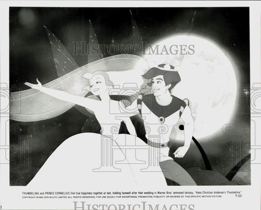 1994 Press Photo Thumbelina and Prince Cornelius in "Thumbelina" Animated Film- Historic Images