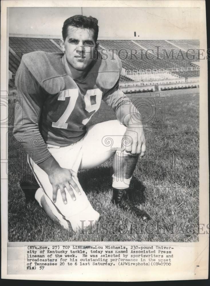 1957 Lou Michaels University of Kentucky Tackle Lineman Of The Week-Historic Images