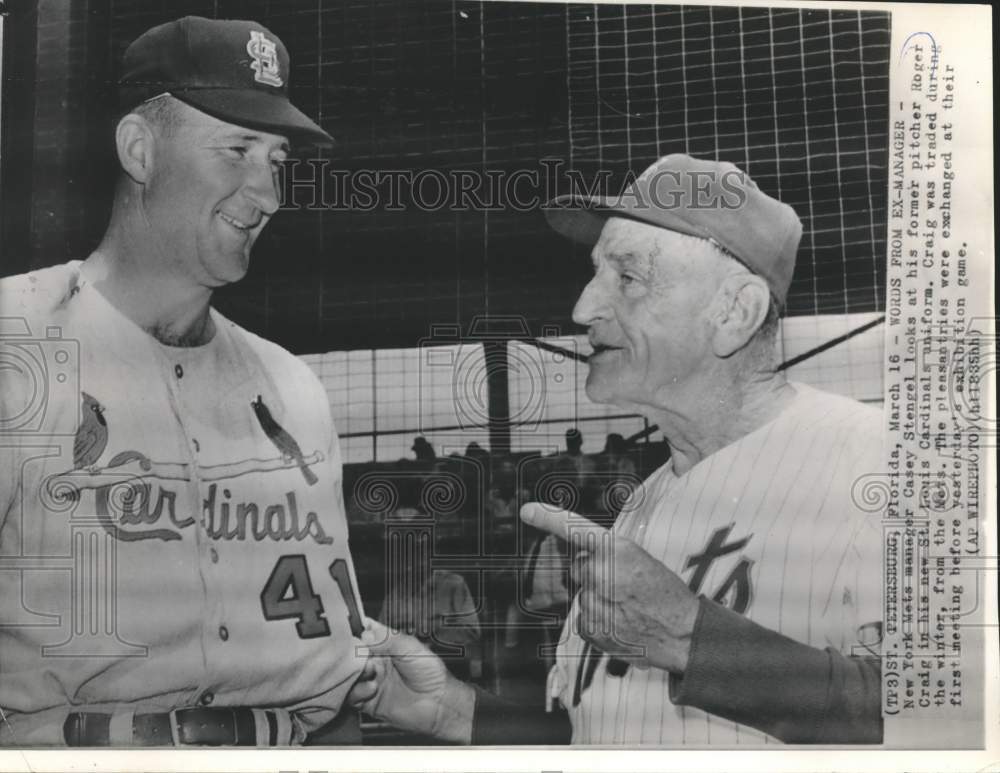 St Petersburg: NY Mets Manager Casey Stengel and Roger Craig - Historic Images