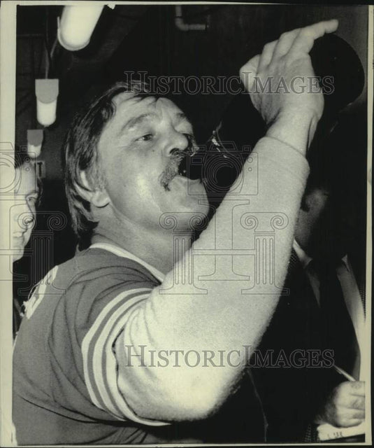 Oakland Athletics' Dick Williams Drinks Refreshment - Historic Images