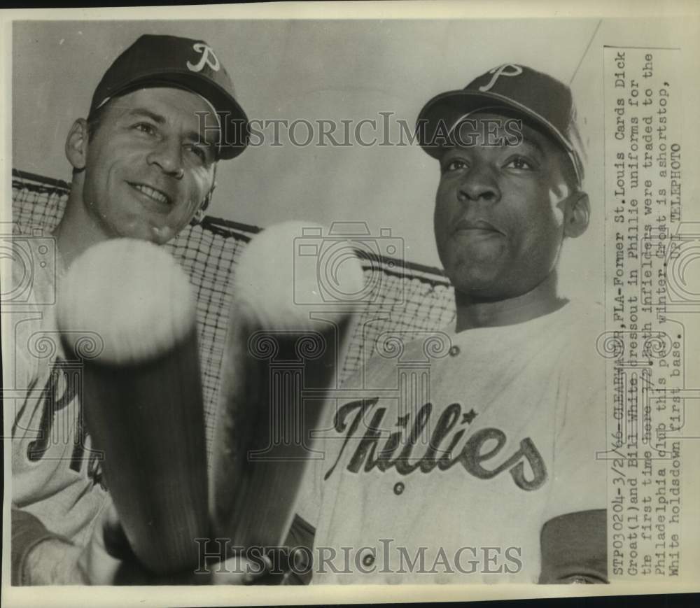 1966 FL -- Cards Dick Groat and Bill White Traded to Philadelphia-Historic Images