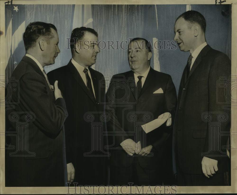 1959 Press Photo Board Members at City Hall Discuss Unemployment Problems - Historic Images