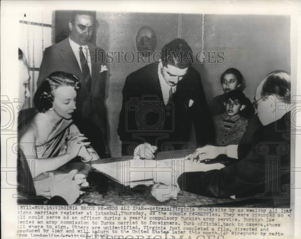 1952 Virginia Bruce and Ali Ipar re marries after his army services - Historic Images