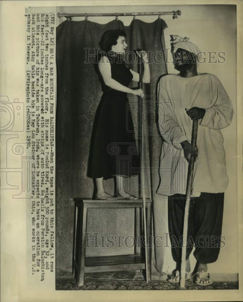1950 Poolud Kurd of Baluchistan with a Height 8 Feet and Two Inches - Historic Images