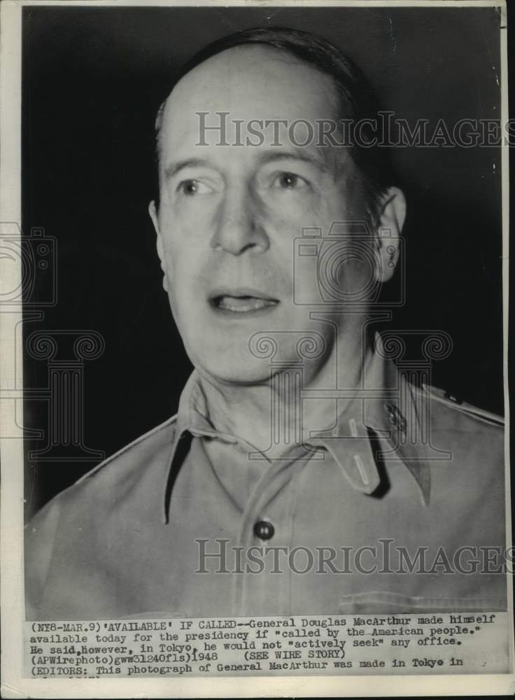 1948 General Douglas MacArthur United States Army Chief of Staff-Historic Images