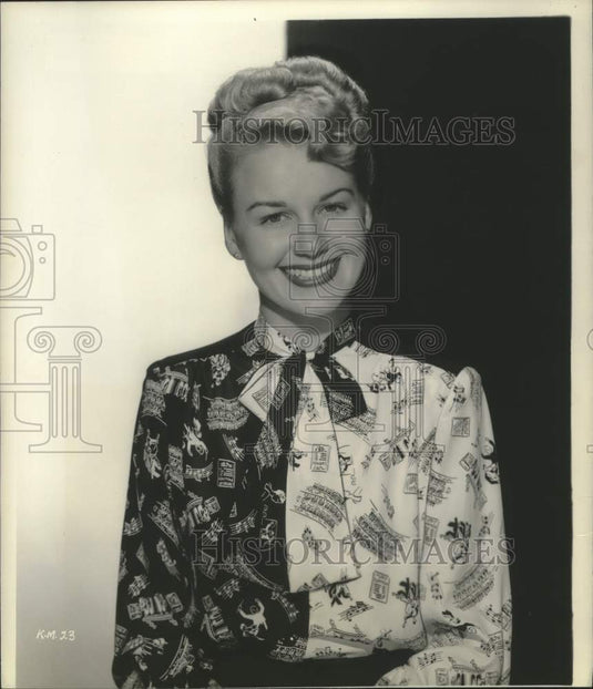 1943 Kyle MacDonnell wears a "Madame Butterfly" inspired blouse - Historic Images