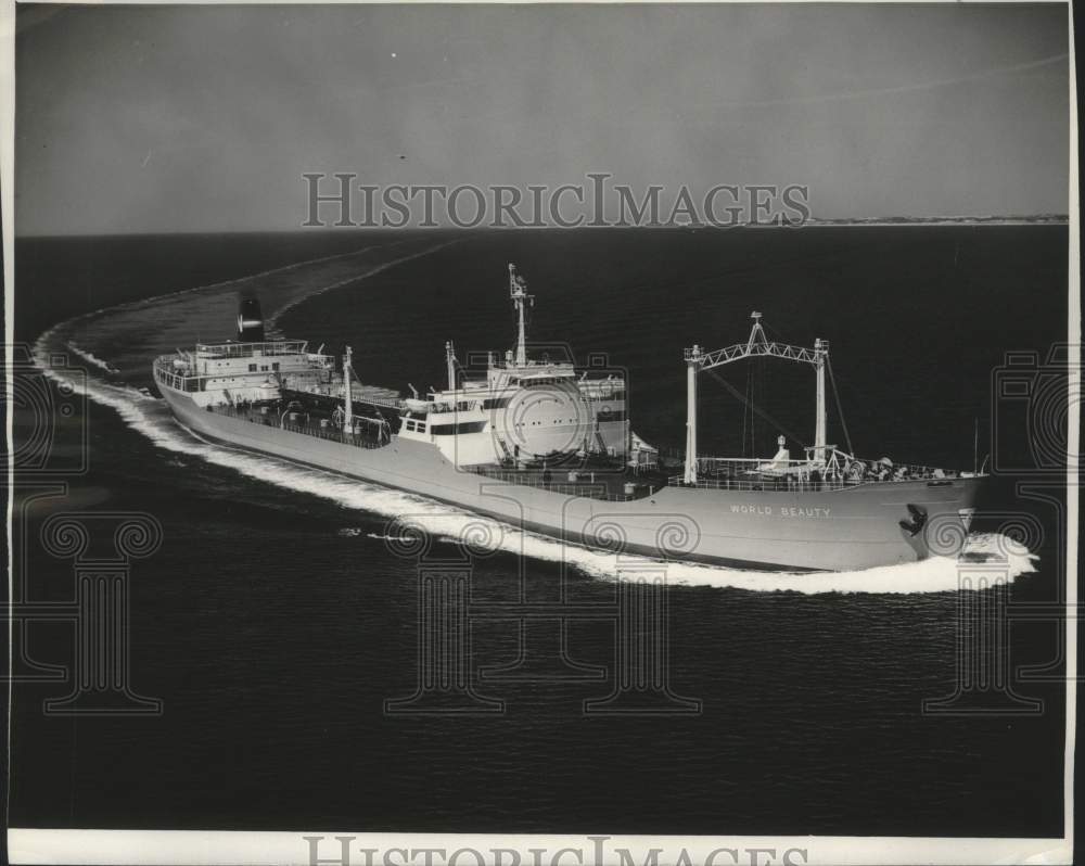 1957 World Beauty Largest American Built Tanker in Atlantic Waters - Historic Images