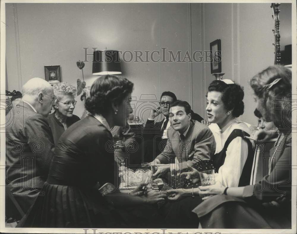 1955 Vicki Bernstein and famous guests at the party afteraudition-Historic Images