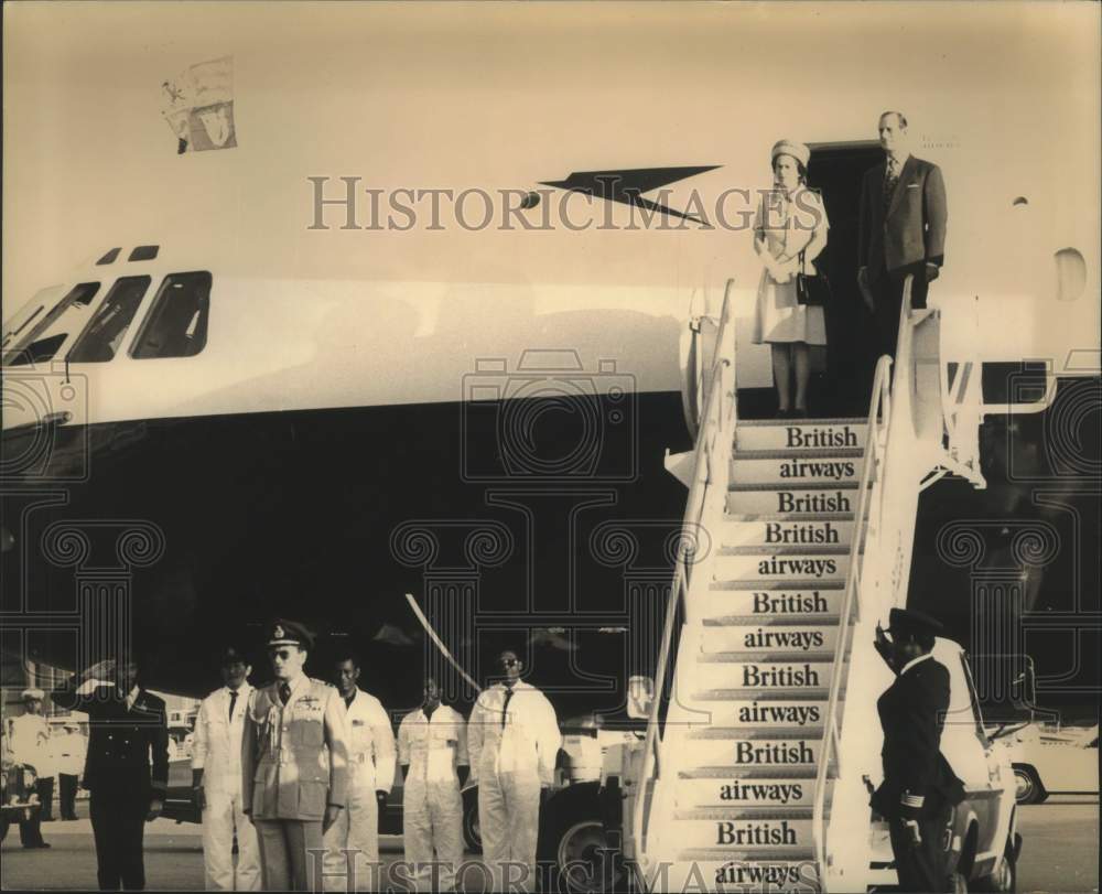 Queen Elizabeth II and The Duke Of Edinburgh during their arrival - Historic Images