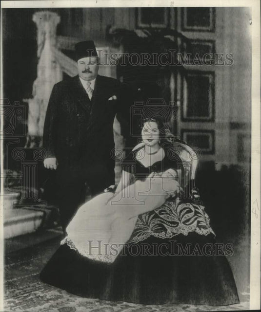 1952 Cairo's Crown Prince Ahmed Fuad with his parents - Historic Images