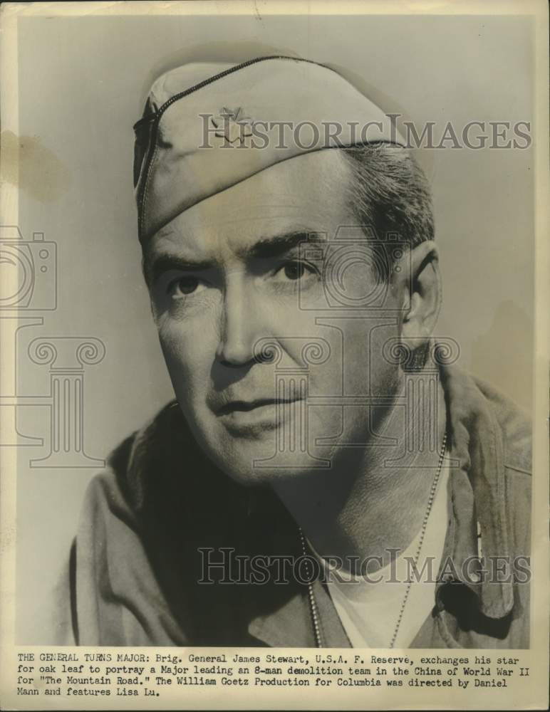 1960 General James Stewart portrays as a major in The Mountain Road - Historic Images