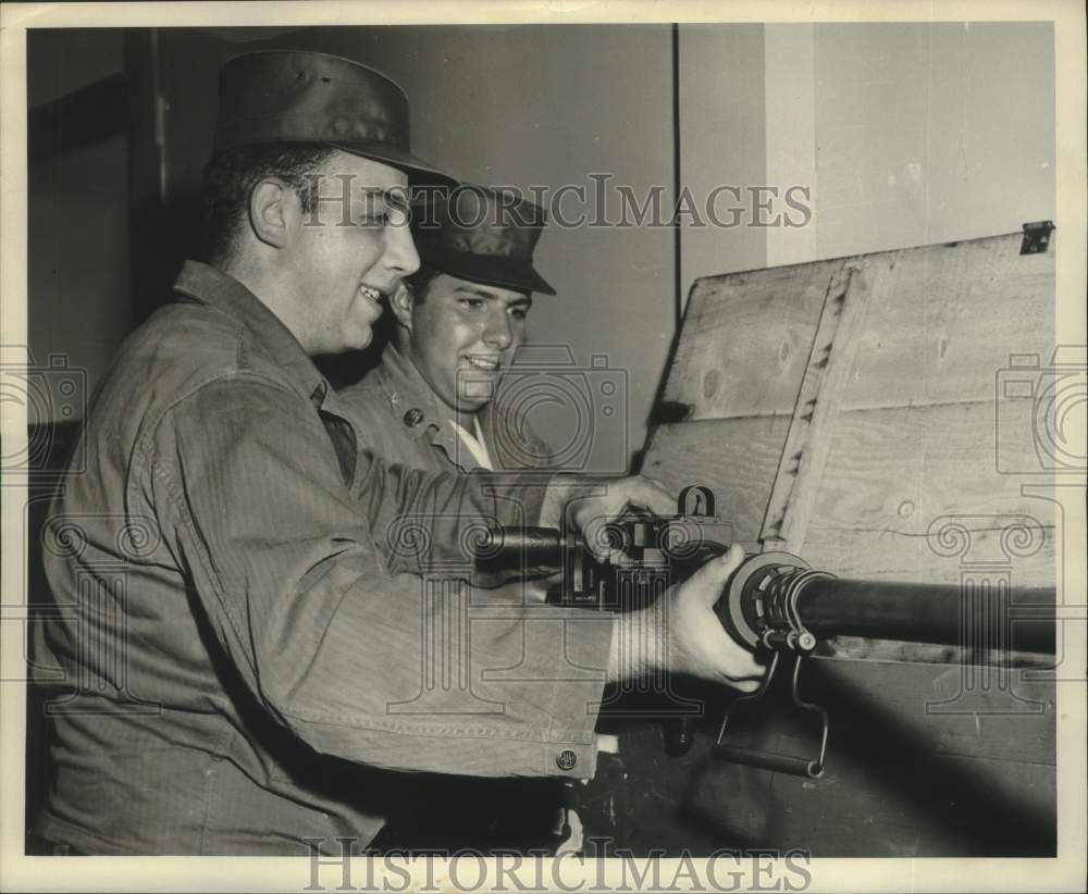 1955 Arthur DeTore and William Stella Load 50 Calibur Machine Gun - Historic Images