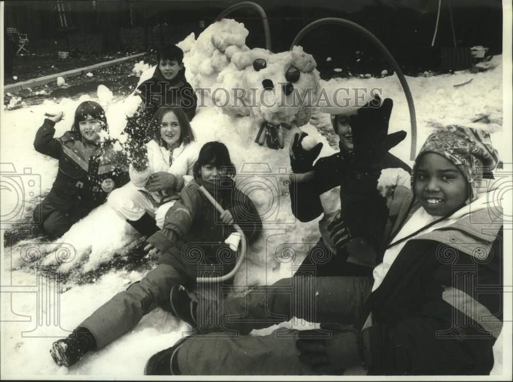 1997 Snow Sculpture Contest at Score Kaplan Brookline - Historic Images