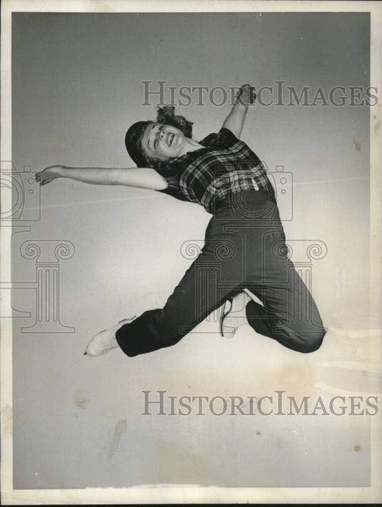 1949 Hazel Franklin Star of 1950's Ice Follies Show - Historic Images