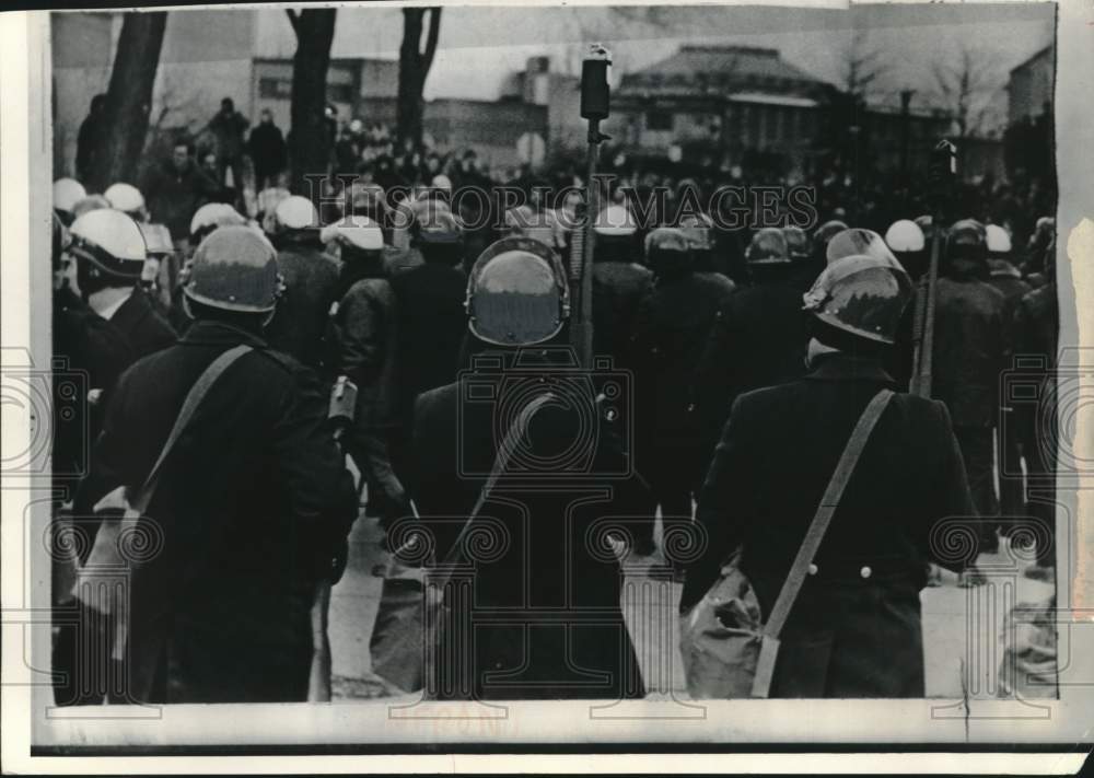 1970 Police With Tear-Gas Rifles Face Down Demonstrators in New York-Historic Images