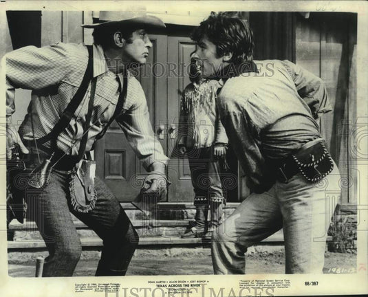 1966 Dean Martin and Alain Delon Star In "Texas Across The River" - Historic Images